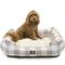 Show in main carousel: Majestic Pet Contemporary Lounge Anderson Check Bolster Dog Bed with Removable Cover, Tan, Large slide 1 of 5