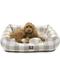 Show in main carousel: Majestic Pet Contemporary Lounge Anderson Check Bolster Dog Bed with Removable Cover, Tan, Large slide 2 of 5