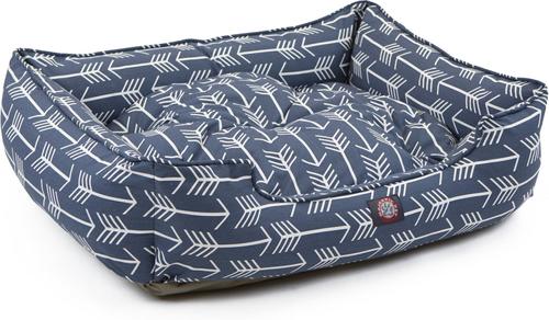 Show full view: Majestic Pet Contemporary Lounge Arrow Bolster Dog Bed with Removable Cover, Blue/White Arrows, Large slide 3 of 5