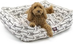 Majestic Pet Contemporary Lounge Arrow Bolster Dog Bed with Removable Cover, White/Black Arrows, Large slide 1 of 4