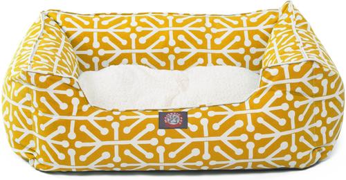 Show full view: Majestic Pet Contemporary Lounge Aruba Bolster Dog Bed with Removable Cover, Citrus, Large slide 4 of 6