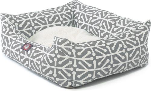 Show full view: Majestic Pet Contemporary Lounge Aruba Bolster Dog Bed with Removable Cover, Gray, Large slide 6 of 6