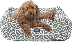 Majestic Pet Contemporary Lounge Aruba Bolster Dog Bed with Removable Cover, Gray, Medium slide 2 of 6