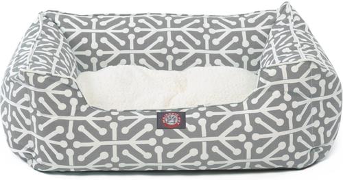 Show full view: Majestic Pet Contemporary Lounge Aruba Bolster Dog Bed with Removable Cover, Gray, Medium slide 5 of 7
