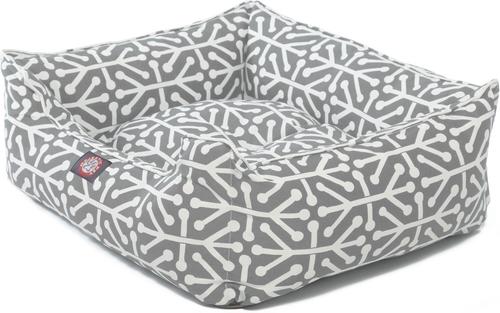Show full view: Majestic Pet Contemporary Lounge Aruba Bolster Dog Bed with Removable Cover, Gray, Medium slide 6 of 7