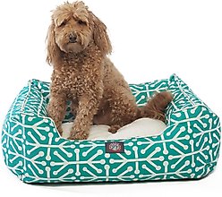Majestic Pet Contemporary Lounge Aruba Bolster Dog Bed with Removable Cover, Pacific, Large