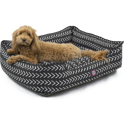 Majestic Pet Majestic Pet Contemporary Lounge Boho Arrow Bolster Dog Bed with Removable Cover, Black/White Arrows, Large