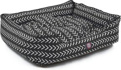 Majestic Pet Contemporary Lounge Boho Arrow Bolster Dog Bed with Removable Cover, Black/White Arrows, Large slide 2 of 4