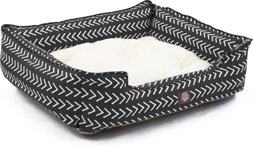 Show full view: Majestic Pet Contemporary Lounge Boho Arrow Bolster Dog Bed with Removable Cover, Black/White Arrows, Medium slide 4 of 4