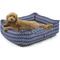 Show in main carousel: Majestic Pet Contemporary Lounge Boho Arrow Bolster Dog Bed with Removable Cover, Blue/White Arrows, Large slide 1 of 4