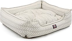 Majestic Pet Contemporary Lounge Boho Arrow Bolster Dog Bed with Removable Cover, Grey/White Arrows, Large slide 2 of 4