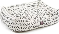 Majestic Pet Contemporary Lounge Boho Arrow Bolster Dog Bed with Removable Cover, White/Black Arrows, Large slide 2 of 5