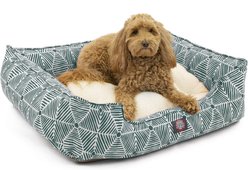 Majestic Pet Contemporary Lounge Charlie Bolster Dog Bed with Removable Cover, Emerald, Large slide 1 of 4