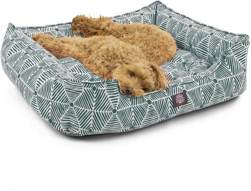 Show full view: Majestic Pet Contemporary Lounge Charlie Bolster Dog Bed with Removable Cover, Emerald, Large slide 3 of 5