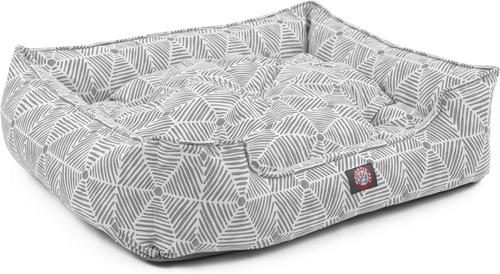 Show full view: Majestic Pet Contemporary Lounge Charlie Bolster Dog Bed with Removable Cover, Gray, Medium slide 5 of 5