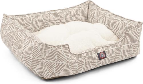 Show full view: Majestic Pet Contemporary Lounge Charlie Bolster Dog Bed with Removable Cover, Metallic Beige, Large slide 3 of 4