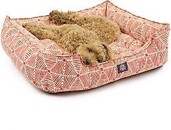 Majestic Pet Contemporary Lounge Charlie Bolster Dog Bed with Removable Cover, Salmon, Large slide 2 of 5
