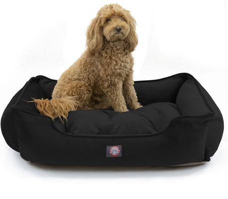 Show full view: Majestic Pet Contemporary Lounge Faux Suede Bolster Dog Bed with Removable Cover, Black, Large slide 2 of 2