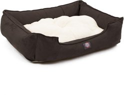 Majestic Pet Contemporary Lounge Faux Suede Bolster Dog Bed with Removable Cover, Chocolate, Large slide 2 of 5