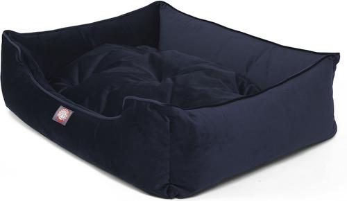 Show full view: Majestic Pet Contemporary Lounge Faux Suede Bolster Dog Bed with Removable Cover, Navy, Medium slide 3 of 5