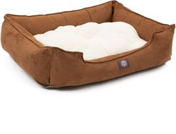Majestic Pet Contemporary Lounge Faux Suede Bolster Dog Bed with Removable Cover, Rust, Medium slide 2 of 4