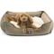 Show in main carousel: Majestic Pet Contemporary Lounge Faux Suede Bolster Dog Bed with Removable Cover, Stone, Medium slide 1 of 2