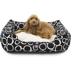 Majestic Pet Contemporary Lounge Fusion Bolster Dog Bed with Removable Cover, Medium, Black