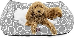 Majestic Pet Contemporary Lounge Fusion Bolster Dog Bed with Removable Cover, Medium, Gray, Medium