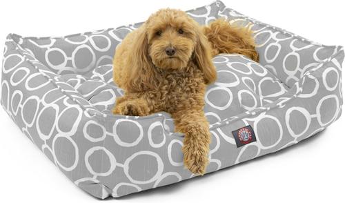 Show full view: Majestic Pet Contemporary Lounge Fusion Bolster Dog Bed with Removable Cover, Medium, Gray, Medium slide 2 of 5