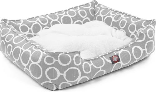 Show full view: Majestic Pet Contemporary Lounge Fusion Bolster Dog Bed with Removable Cover, Medium, Gray, Medium slide 4 of 5