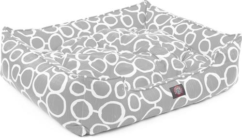 Show full view: Majestic Pet Contemporary Lounge Fusion Bolster Dog Bed with Removable Cover, Medium, Gray, Medium slide 3 of 5