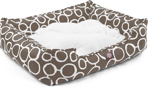 Show full view: Majestic Pet Contemporary Lounge Fusion Bolster Dog Bed with Removable Cover, Medium, Mocha slide 4 of 4