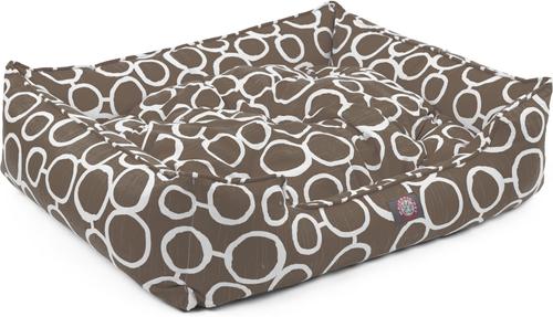 Show full view: Majestic Pet Contemporary Lounge Fusion Bolster Dog Bed with Removable Cover, Medium, Mocha slide 3 of 4