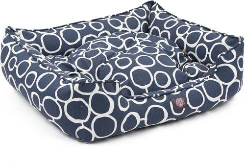 Show full view: Majestic Pet Contemporary Lounge Fusion Bolster Dog Bed with Removable Cover, Medium, Navy Blue slide 4 of 6