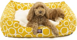 Majestic Pet Contemporary Lounge Fusion Bolster Dog Bed with Removable Cover, Medium, Yellow