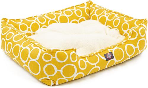 Show full view: Majestic Pet Contemporary Lounge Fusion Bolster Dog Bed with Removable Cover, Medium, Yellow slide 4 of 4