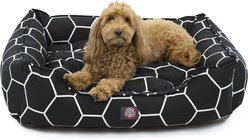 Majestic Pet Contemporary Lounge Hexo Shapes Bolster Dog Bed with Removable Cover, Medium, Black
