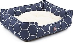 Majestic Pet Contemporary Lounge Hexo Shapes Bolster Dog Bed with Removable Cover, Medium, Blue slide 2 of 4