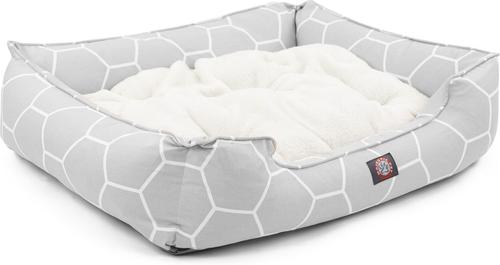 Show full view: Majestic Pet Contemporary Lounge Hexo Shapes Bolster Dog Bed with Removable Cover, Medium, Grey slide 4 of 4