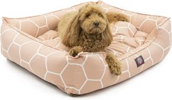 Majestic Pet Contemporary Lounge Hexo Shapes Bolster Dog Bed with Removable Cover, Medium, Pink
