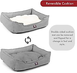 Majestic Pet Contemporary Lounge Jackson Heathered Bolster Dog Bed with Removable Cover, Medium, Gray slide 2 of 5