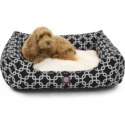 Majestic Pet Majestic Pet Contemporary Lounge Links Bolster Dog Bed with Removable Cover, Medium, Black