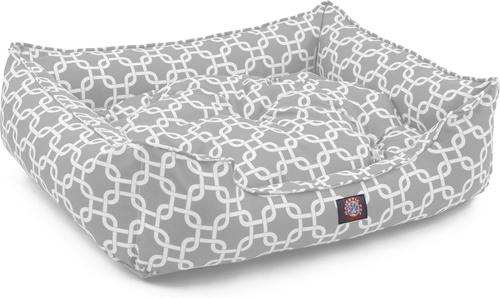 Show full view: Majestic Pet Contemporary Lounge Links Bolster Dog Bed with Removable Cover, Medium, Gray slide 3 of 4