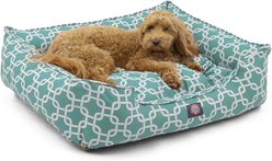 Majestic Pet Contemporary Lounge Links Bolster Dog Bed with Removable Cover, Medium, Teal slide 2 of 4