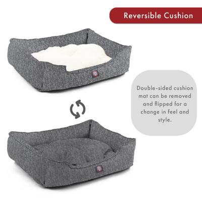 Show full view: Majestic Pet Contemporary Lounge Palette Heathered Bolster Dog Bed with Removable Cover, Medium, Black slide 5 of 5