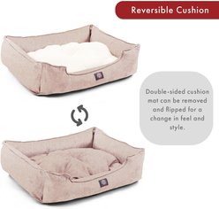 Majestic Pet Contemporary Lounge Palette Heathered Bolster Dog Bed with Removable Cover, Medium, Pink slide 2 of 5