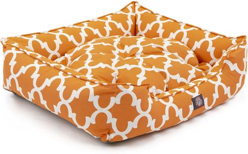 Show full view: Majestic Pet Contemporary Lounge Trellis Bolster Dog Bed with Removable Cover, Medium, Peach slide 3 of 4
