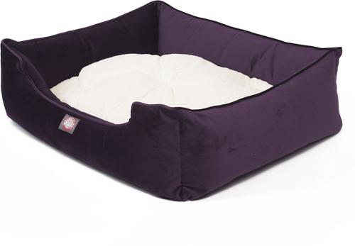Show full view: Majestic Pet Contemporary Lounge Velvet Bolster Dog Bed with Removable Cover, Medium, Amethyst slide 2 of 4
