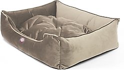 Majestic Pet Contemporary Lounge Velvet Bolster Dog Bed with Removable Cover, Medium, Smoke slide 2 of 4