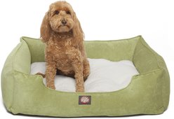 Majestic Pet Contemporary Lounge Villa Bolster Dog Bed with Removable Cover, Medium, Apple